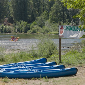 Canoe kayak hire at Les Bords du Tarn campsite at Mostuejouls in Aveyron